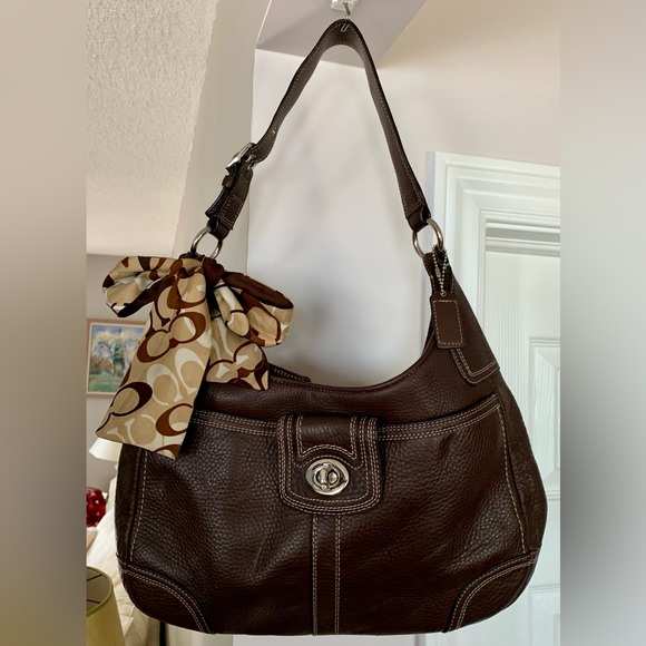 Coach Handbags - Coach Brown Shoulder Bag with Slouchy Silhouette and Turn-Lock